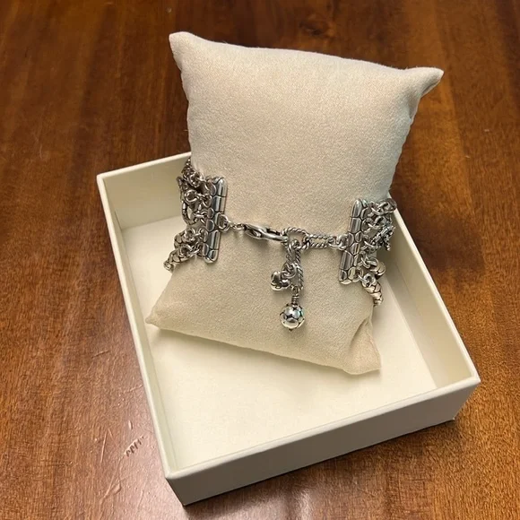 Brighton 5 strand bracelet. Silver toned with black accents. - Picture 3 of 7